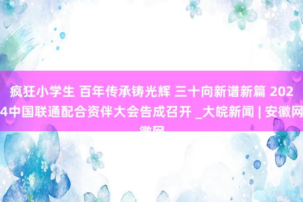 疯狂小学生 百年传承铸光辉 三十向新谱新篇 2024中国联通配合资伴大会告成召开 _大皖新闻 | 安徽网