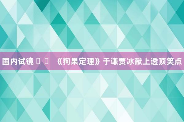 国内试镜 		 《狗果定理》于谦贾冰献上透顶笑点