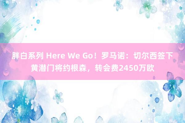 胖白系列 Here We Go！罗马诺：切尔西签下黄潜门将约根森，转会费2450万欧