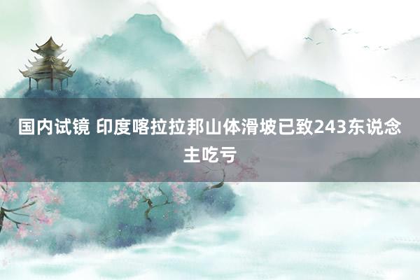 国内试镜 印度喀拉拉邦山体滑坡已致243东说念主吃亏