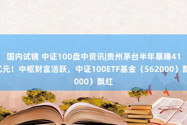 国内试镜 中证100盘中资讯|贵州茅台半年暴赚417亿元！中枢财富活跃，中证100ETF基金（562000）飘红