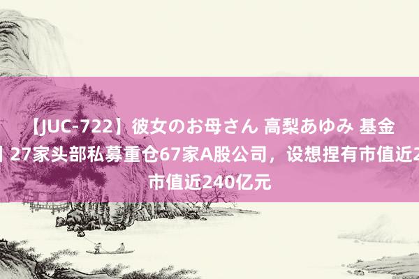 【JUC-722】彼女のお母さん 高梨あゆみ 基金早班车丨27家头部私募重仓67家A股公司，设想捏有市值近240亿元