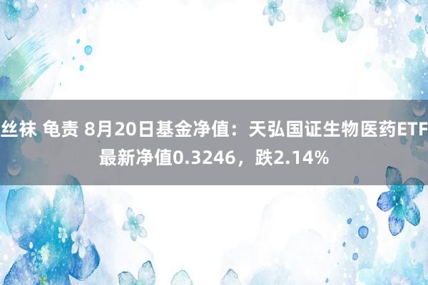 丝袜 龟责 8月20日基金净值：天弘国证生物医药ETF最新净值0.3246，跌2.14%