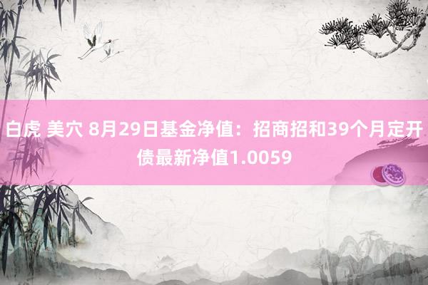 白虎 美穴 8月29日基金净值：招商招和39个月定开债最新净值1.0059