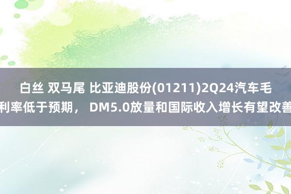 白丝 双马尾 比亚迪股份(01211)2Q24汽车毛利率低于预期， DM5.0放量和国际收入增长有望改善