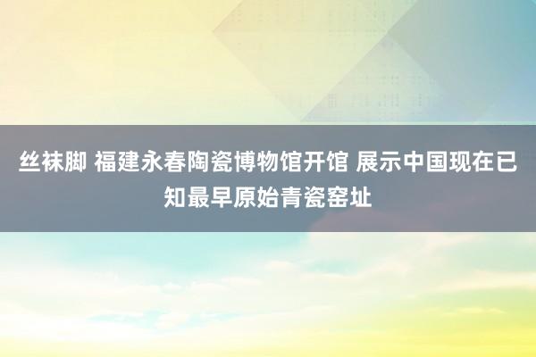 丝袜脚 福建永春陶瓷博物馆开馆 展示中国现在已知最早原始青瓷窑址