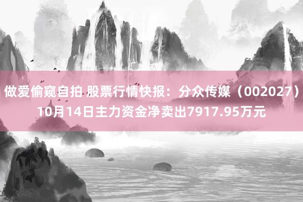 做爱偷窥自拍 股票行情快报：分众传媒（002027）10月14日主力资金净卖出7917.95万元