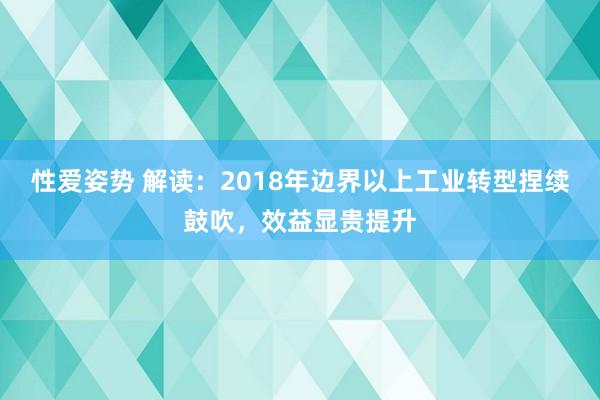 性爱姿势 解读：2018年边界以上工业转型捏续鼓吹，效益显贵提升